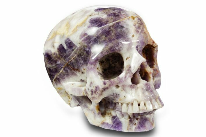 Realistic, Carved Chevron Amethyst Skull #378603